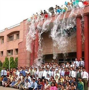 Funny picture of splashing class mates
