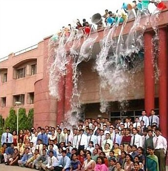 Funny picture of splashing class mates