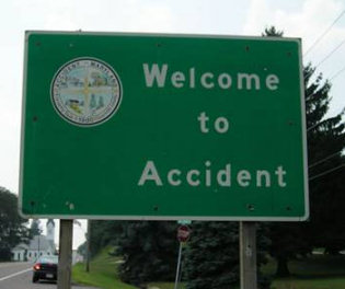 Car Accident - Road Sign