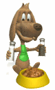 Sniffer dog eats lunch
