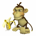 Monkey with banana and tin opener