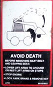 Avoid death - Wacky warning