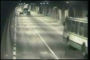 Bus in Russian tunnel - Bad driving video