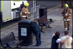 Cranky story head in bin