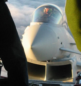 Eurofighter approaches C-130