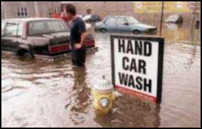 Funny hand car wash