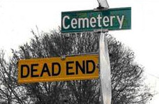 Graveyard Humour: Cemetery sign - Dead End