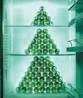 Christmas tree in fridge