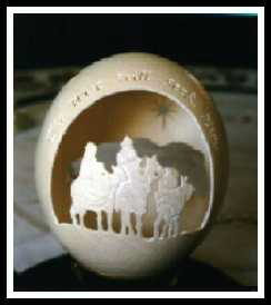 Egg Sculptures of Biblical Scenes