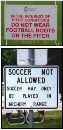 funny football pictures - Do not wear football boots on the pitch