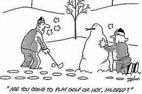 Funny Golf Cartoon - Snowman