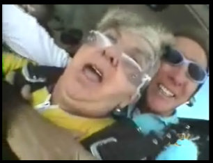 Grandma takes the free fall jump