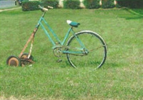 Funny lawn mower picture