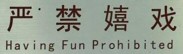 Funny Engrish Sign - Having Fun Prohibited