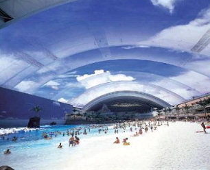 Manmade beach Ocean Dome in Japan