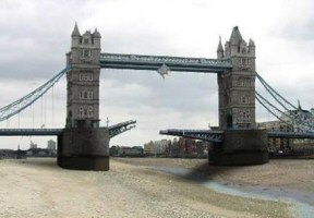 Low tide at London Bridge