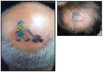 Lawn mower and shears tattoo