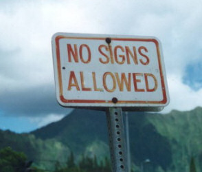 No Signs Allowed