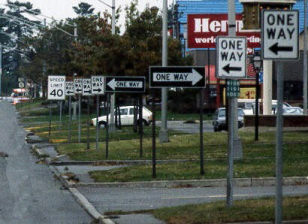 Funny one way road signs