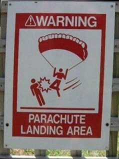 Funny Crocodile Picture - Parachute Warning
