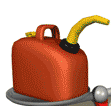 heat a two-gallon can of petrol