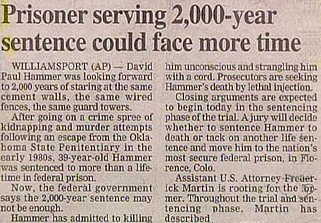 Prisoner Facing 2000 Years