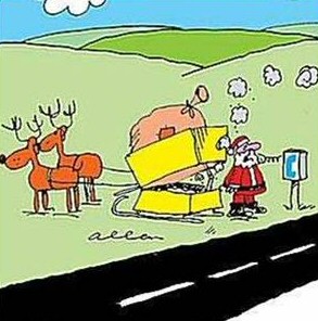 Funny Santa Sleigh Breakdown