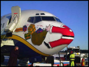 Santa Claus Flying Sleigh