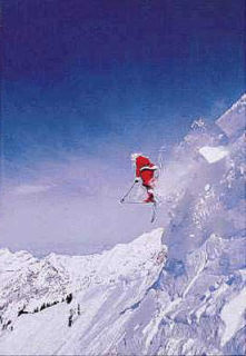 Father Christmas skiing