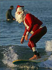 Father Christmas Waterskiing