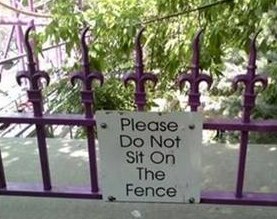 Sitting on the fence