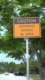 Caution Snakes Crossing