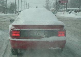 Funny snow pictures - lazy number plate