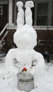 Snowman on head