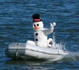 Snowman on water