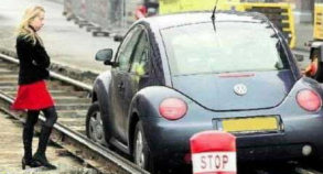 Woman Stuck On Tracks