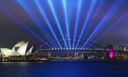 Harbour lights Sydney bridge