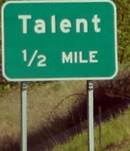 Amusing sign - Talent 1/2 mile