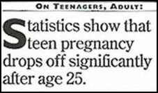 Teen Pregnancy - Stops at 25