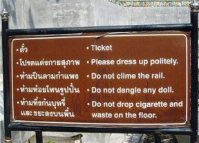 Carefully Fall to River - Funny Engrish Picture
