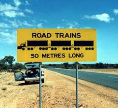 Road train sign