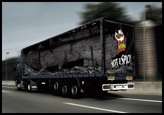 Picture of truck art - burning truck