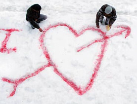 Valentine in the snow