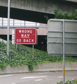 Wrong way - Funny Road Sign