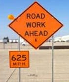 Road work sign