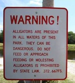 alligator sign