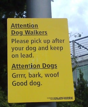 attention dog sign