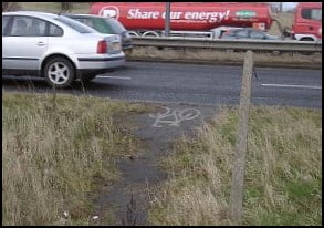 Over grown cycle lane