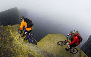 cyclists on mountain