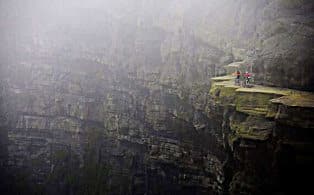 Bikers on mountain